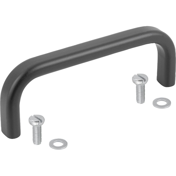 Pull Handle L=130 Aluminum, Black Anodized, A=120, D=M05